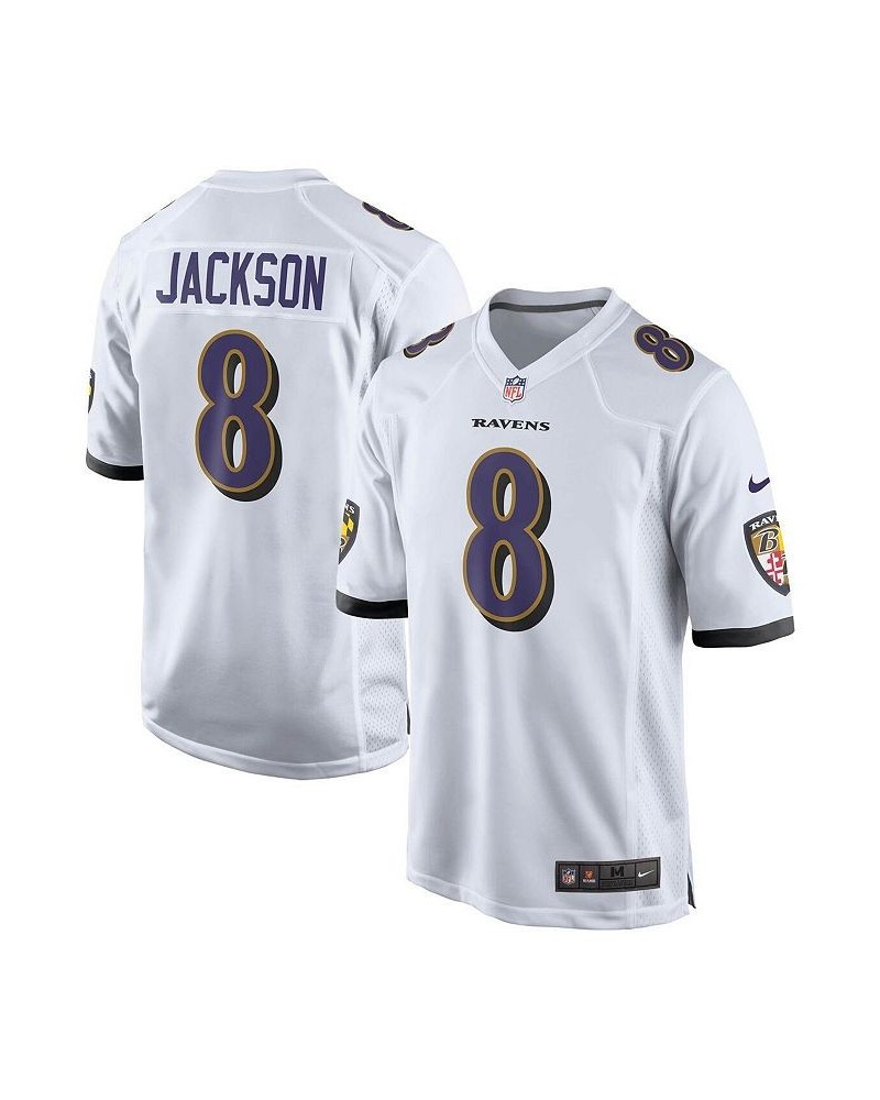 Men's Lamar Jackson White Baltimore Ravens Player Game Jersey $47.60 Jersey