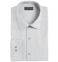 Alfani Men's Athletic Fit Performance Stretch Step Twill Textured Dress Shirt Silver $20.40 Dress Shirts