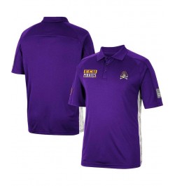 Men's Purple ECU Pirates OHT Military-Inspired Appreciation Snow Camo Polo Shirt $31.19 Polo Shirts