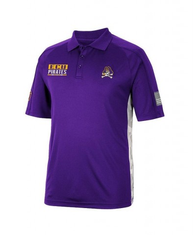 Men's Purple ECU Pirates OHT Military-Inspired Appreciation Snow Camo Polo Shirt $31.19 Polo Shirts