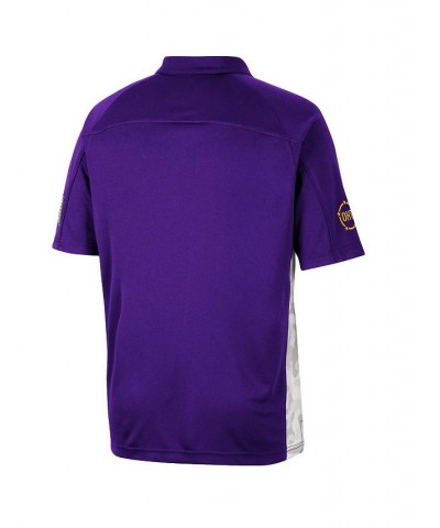 Men's Purple ECU Pirates OHT Military-Inspired Appreciation Snow Camo Polo Shirt $31.19 Polo Shirts