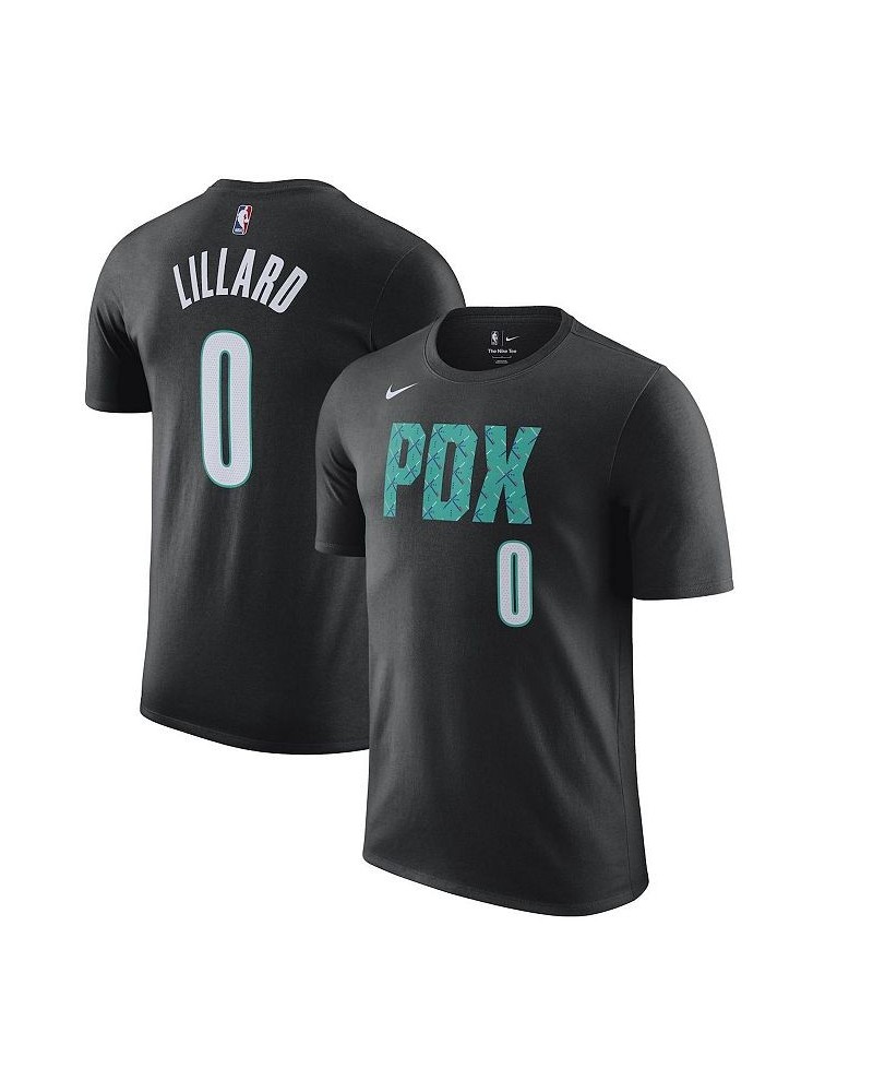 Men's Damian Lillard Black Portland Trail Blazers 2022/23 City Edition Name Number T-shirt $20.15 T-Shirts