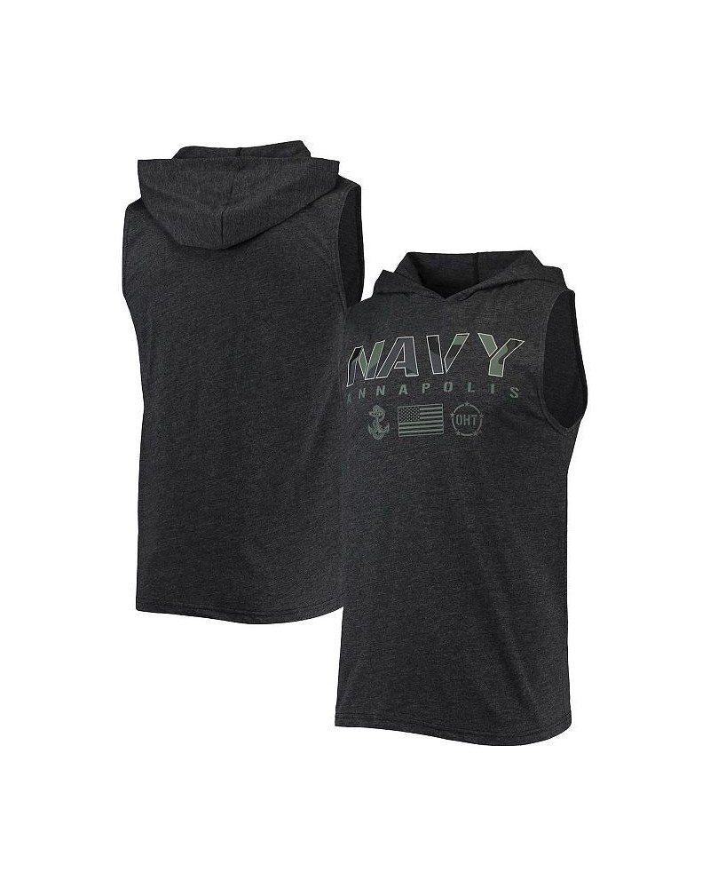 Men's Black Navy Midshipmen OHT Military-Inspired Appreciation Camo Logo Hoodie Sleeveless T-shirt $25.19 T-Shirts