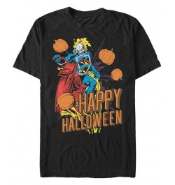 Marvel Men's Ghost Rider Happy Halloween Short Sleeve T-Shirt Black $15.05 T-Shirts