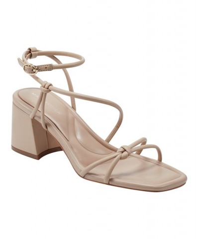 Women's Gurion Square Toe Strappy Block Heel Sandals Light Natural $38.00 Shoes