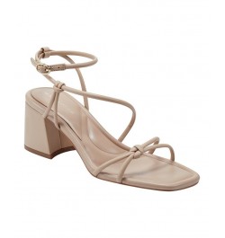 Women's Gurion Square Toe Strappy Block Heel Sandals Light Natural $38.00 Shoes