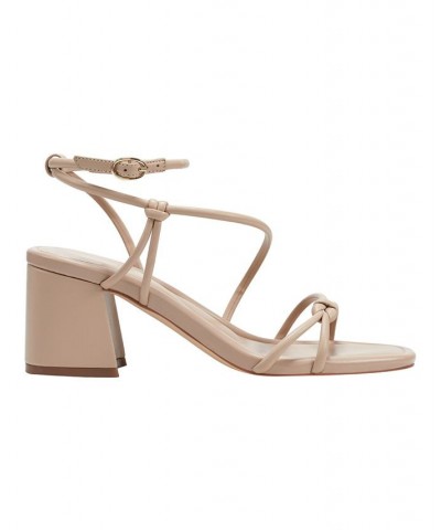 Women's Gurion Square Toe Strappy Block Heel Sandals Light Natural $38.00 Shoes