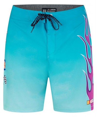 Men's Phantom Nascar Flames Drawstring Board Shorts Blue $46.75 Swimsuits