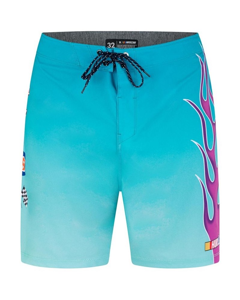 Men's Phantom Nascar Flames Drawstring Board Shorts Blue $46.75 Swimsuits