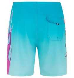 Men's Phantom Nascar Flames Drawstring Board Shorts Blue $46.75 Swimsuits