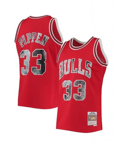 Men's Scottie Pippen Red Chicago Bulls 1997-98 Hardwood Classics 75th Anniversary Diamond Swingman Jersey $48.00 Jersey