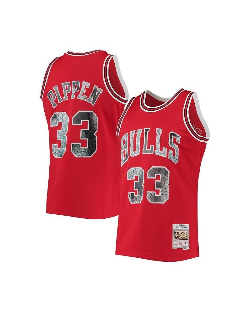 Men's Scottie Pippen Red Chicago Bulls 1997-98 Hardwood Classics 75th Anniversary Diamond Swingman Jersey $48.00 Jersey