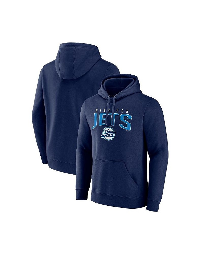 Men's Branded Navy Winnipeg Jets Special Edition 2.0 Wordmark Pullover Hoodie $31.74 Sweatshirt