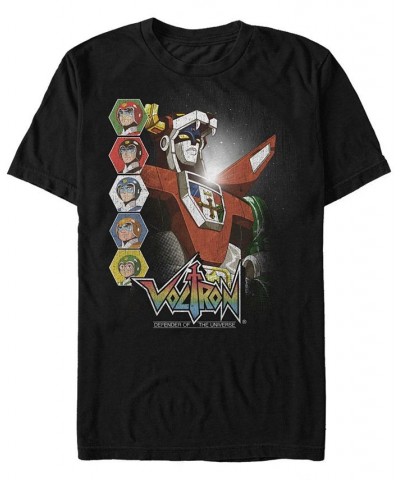 Voltron: Defender of the Universe Men's Character Panels Short Sleeve T-Shirt Black $20.99 T-Shirts