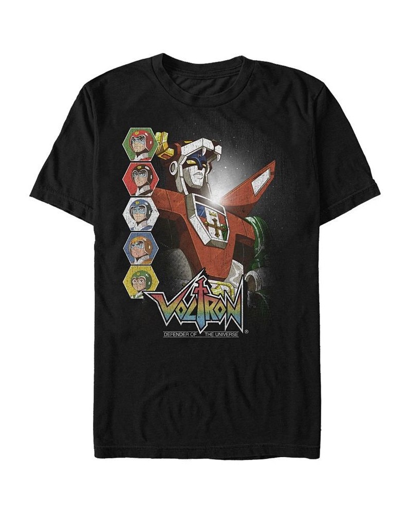 Voltron: Defender of the Universe Men's Character Panels Short Sleeve T-Shirt Black $20.99 T-Shirts