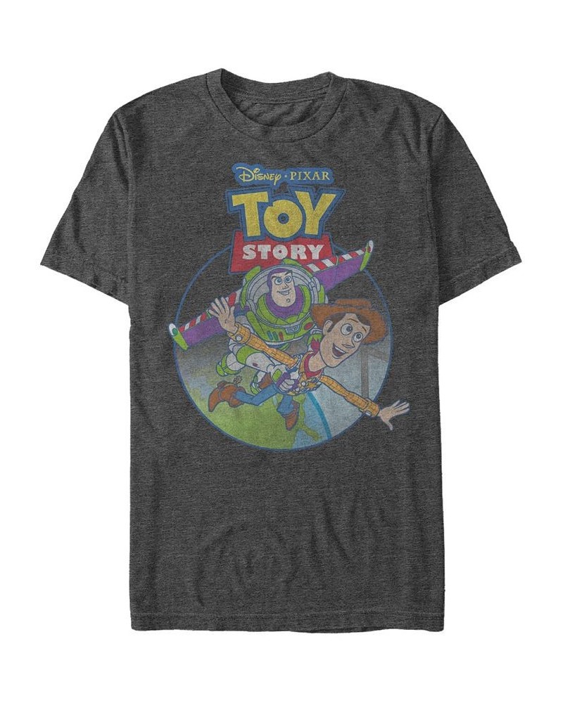 Disney Pixar Men's Toy Story Buzz Woody Take off, Short Sleeve T-Shirt Gray $18.54 T-Shirts