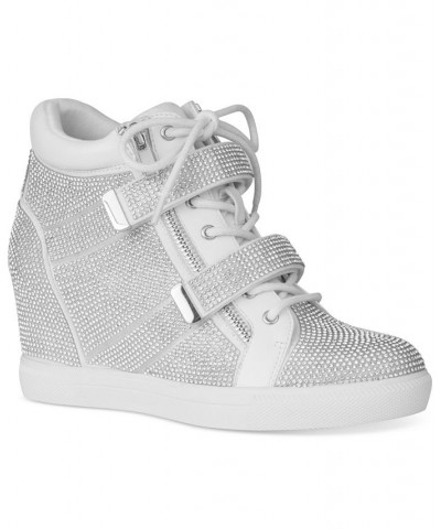 Women's Debby Wedge Sneakers Silver $31.85 Shoes