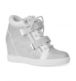 Women's Debby Wedge Sneakers Silver $31.85 Shoes