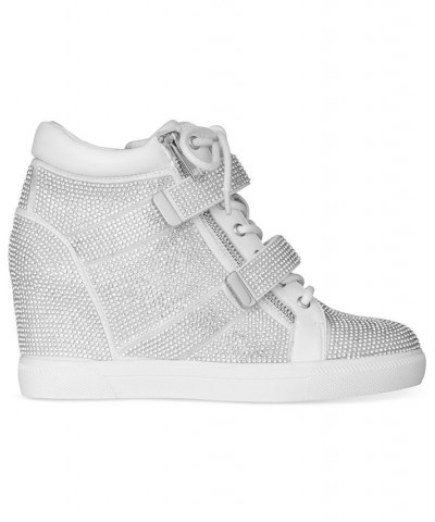 Women's Debby Wedge Sneakers Silver $31.85 Shoes