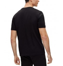 BOSS Men's Crew-neck T-shirt in Cotton with Multi-Coloured Logos Black $32.76 T-Shirts