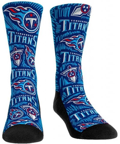 Men's Tennessee Titans Logo Sketch Multi Crew Socks $13.99 Socks