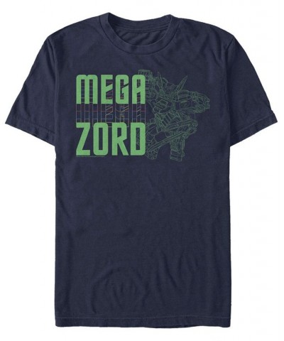 Men's Mega Zord Short Sleeve Crew T-shirt Blue $15.75 T-Shirts