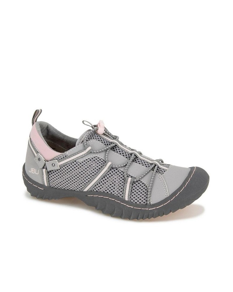 Women's Synergy Bungee Lace-Up Sporty Sneakers Gray $41.87 Shoes