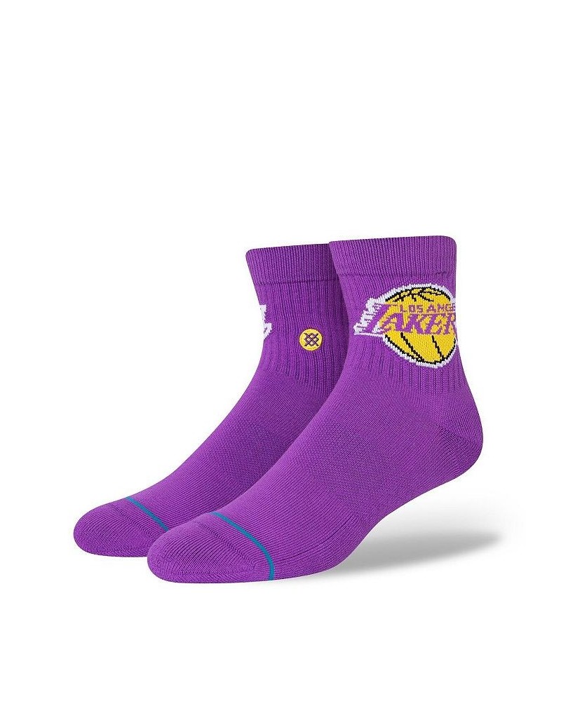 Men's Los Angeles Lakers Logo Quarter Socks $10.34 Socks