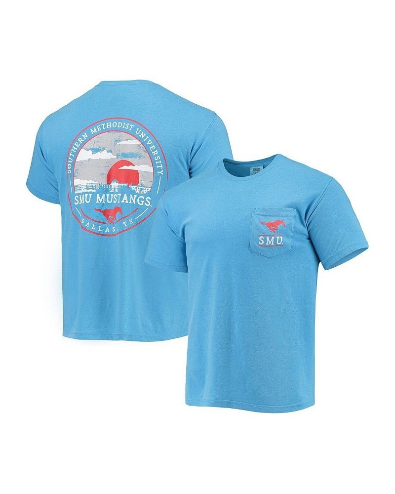 Men's Light Blue SMU Mustangs Circle Campus Scene T-shirt $25.19 T-Shirts