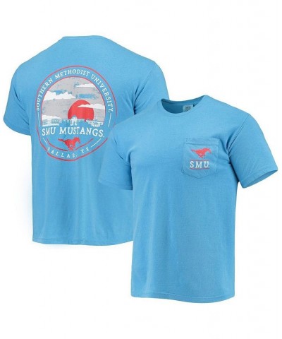 Men's Light Blue SMU Mustangs Circle Campus Scene T-shirt $25.19 T-Shirts