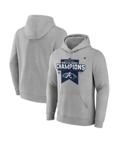 Men's Heathered Gray Atlanta Braves 2021 World Series Champions Locker Room Pullover Hoodie $32.20 Sweatshirt