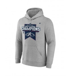 Men's Heathered Gray Atlanta Braves 2021 World Series Champions Locker Room Pullover Hoodie $32.20 Sweatshirt