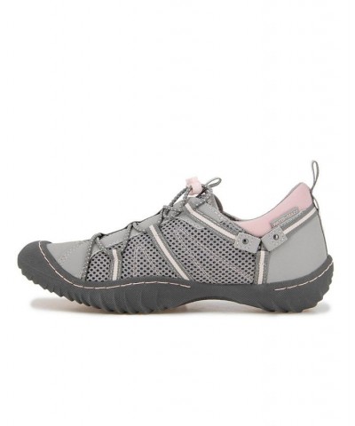 Women's Synergy Bungee Lace-Up Sporty Sneakers Gray $41.87 Shoes