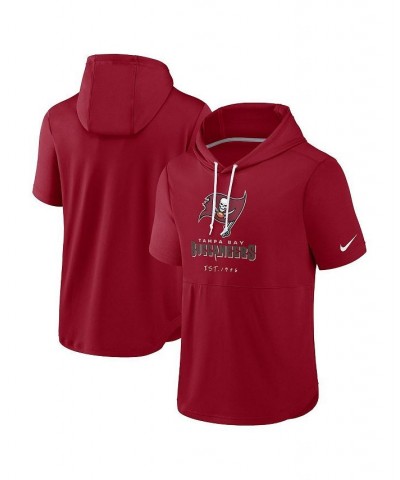 Men's Red Tampa Bay Buccaneers Short Sleeve Pullover Hoodie $33.60 Sweatshirt