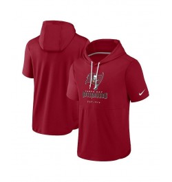 Men's Red Tampa Bay Buccaneers Short Sleeve Pullover Hoodie $33.60 Sweatshirt