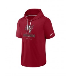 Men's Red Tampa Bay Buccaneers Short Sleeve Pullover Hoodie $33.60 Sweatshirt