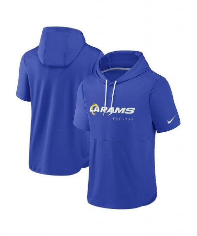 Men's Royal Los Angeles Rams Short Sleeve Pullover Hoodie $28.70 Sweatshirt