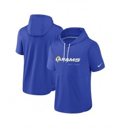 Men's Royal Los Angeles Rams Short Sleeve Pullover Hoodie $28.70 Sweatshirt