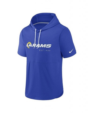 Men's Royal Los Angeles Rams Short Sleeve Pullover Hoodie $28.70 Sweatshirt