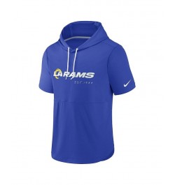 Men's Royal Los Angeles Rams Short Sleeve Pullover Hoodie $28.70 Sweatshirt