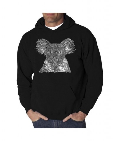 Men's Koala Word Art Hooded Sweatshirt Black $28.80 Sweatshirt