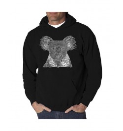 Men's Koala Word Art Hooded Sweatshirt Black $28.80 Sweatshirt