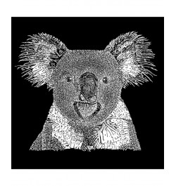 Men's Koala Word Art Hooded Sweatshirt Black $28.80 Sweatshirt