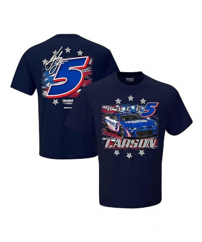 Men's Navy Kyle Larson Hendrickcars.com Stars Stripes Car T-shirt $15.19 T-Shirts