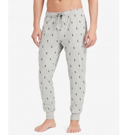 Men's Lightweight Cotton Logo Pajama Pants Gray $26.78 Pajama