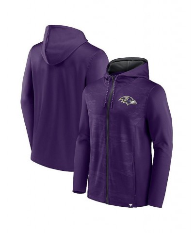 Men's Branded Purple, Black Baltimore Ravens Ball Carrier Full-Zip Hoodie $43.34 Sweatshirt