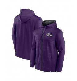 Men's Branded Purple, Black Baltimore Ravens Ball Carrier Full-Zip Hoodie $43.34 Sweatshirt