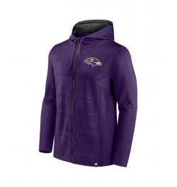 Men's Branded Purple, Black Baltimore Ravens Ball Carrier Full-Zip Hoodie $43.34 Sweatshirt