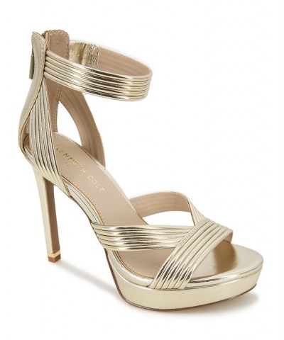 Women's Strappy Nadine Sandals Tan/Beige $50.04 Shoes