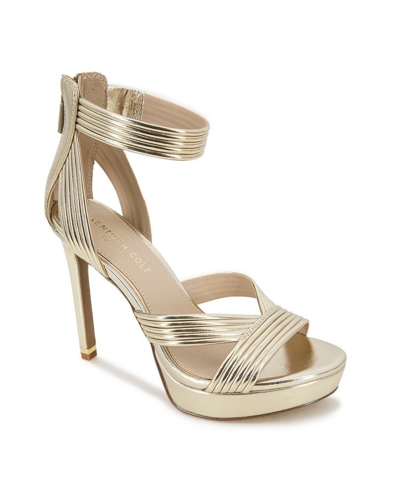 Women's Strappy Nadine Sandals Tan/Beige $50.04 Shoes